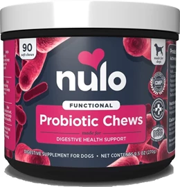 Nulo Functional Probiotic Beef Flavored Soft Chews Digestive Supplement for Dogs 90 chews