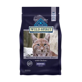 BLUE BUFFALO WILD Spirit Mature Adult Chicken Cat Food 5lbs