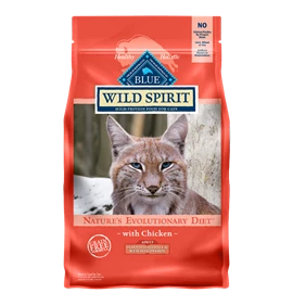 BLUE BUFFALO WILD Spirit Addult Indoor Hairball & Weight Control  Chicken Cat Food 5lbs