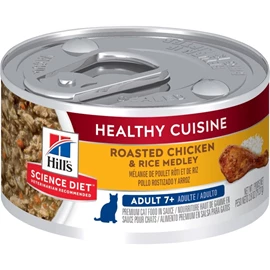 HILL'S Science Diet Feline Adult 7+ Healthy Cuisine Roasted Chicken & Rice Medley Stew 2.8oz