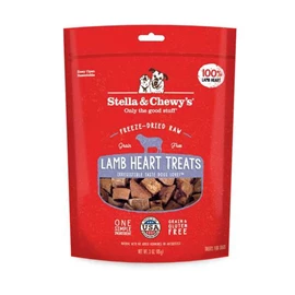 STELLA & CHEWY'S FREEZE-DRIED SINGLE INGREDIENT TREATS - LAMB HEART 3OZ 