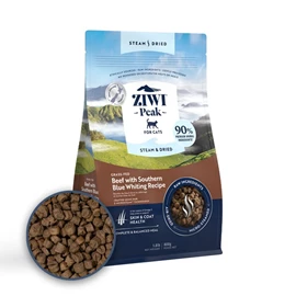 ZIWI PEAK STEAM DRIED GRASS-FED BEEF WITH SOUTHERN BLUE WHITING RECIPE FOR CATS 