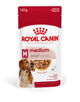 ROYAL CANIN SHN MEDIUM ADULT (CHUNKS IN GRAVY) DOG POUCH 140G