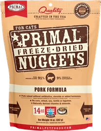 PRIMAL FREEZE-DRIED NUGGETS CAT FOOD - PORK FORMULA 14OZ