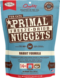 PRIMAL FREEZE-DRIED NUGGETS CAT FOOD - RABBIT FORMULA 14OZ