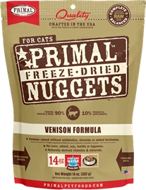 PRIMAL FREEZE-DRIED NUGGETS CAT FOOD - VENISON FORMULA 14OZ
