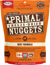 PRIMAL FREEZE-DRIED NUGGETS 凍乾狗糧 - 牛肉配方 14OZ