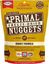 PRIMAL FREEZE-DRIED NUGGETS 凍乾狗糧 - 兔肉配方14OZ
