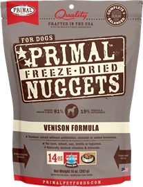 PRIMAL FREEZE-DRIED NUGGETS 凍乾狗糧 - 鹿肉配方 14OZ