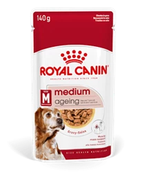 ROYAL CANIN SHN MEDIUM AGEING (CHUNKS IN GRAVY) DOG POUCH 140G 