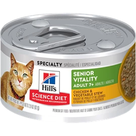 HILL'S SCIENCE DIET ADULT 7+ SENIOR VITALITY CHICKEN & VEGETABLE STEW CAT FOOD 2.9 OZ 