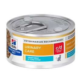 HILL'S PRESCRIPTION DIET C/D MULTICARE STRESS VEGETABLE & TUNA STEW CAT FOOD 2.9OZ 