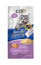 CATIT SMOOTH & SAVOURY, CHICKEN WITH KATSUOBUSHI 60G (15G X 4)