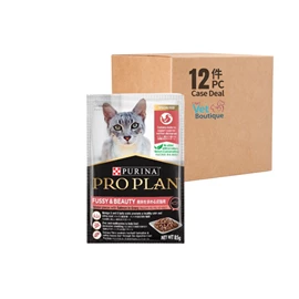 PURINA PROPLAN ADULT CAT POUCH - Elegant/Hair & Skin Salmon in Gravy Formula 85G(1x12)