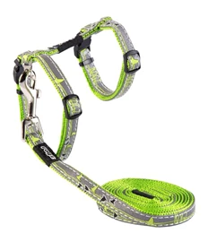 ROGZ Nightcat Harness/Lead S - Lime Swallows