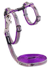 ROGZ Nightcat Harness/Lead S - Purpl Budgies