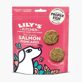 LILY'S KITCHEN 犬用小食 - 白魚三文魚餅 70g