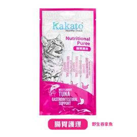KAKATO 功能保健肉泥系列 - 腸胃化毛保健（野生吞拿魚味）15g × 4 條