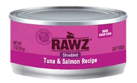 RAWZ Shredded Canned Cat Food - Tuna & Salmon Recipe 155g 