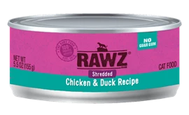 RAWZ Shredded Canned Cat Food - Chicken & Duck Recipe 155g