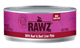 RAWZ 96% Meat Canned Cat Food - 96% Beef & Beef Liver Pate 155g