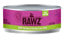 RAWZ 96% Meat Canned Cat Food - 96% Chicken & Chicken Liver Pate 155g