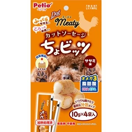 Petio Meaty無添加雞胸肉 & 鰹魚流心肉粒狗小食 (輔助餵藥 DHA, EPA+) 10g x 4小袋