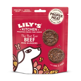 LILY'S KITCHEN TREATS FOR DOGS - The Best Ever Beef Mini Burgers 70g
