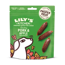 LILY'S KITCHEN TREATS FOR DOGS - Cracking Pork & Apple Sausages 70g