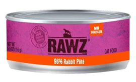 RAWZ 96% Meat Canned Cat Food - 96% Rabbit Pate 155g 