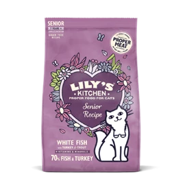 LILY'S KITCHEN 天然貓用主食乾糧 - 無穀物鮮魚~老貓專用餐 800g