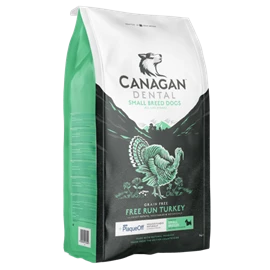 CANAGAN Grain Free Dry Food - Free-Run Turkey Dental For Small Breed Dogs (Small Bite)