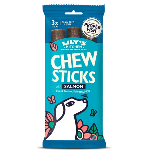 LILY'S KITCHEN TREATS FOR DOGS Chew Sticks with Salmon 120g CityU