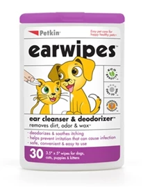 PETKIN Jumbo EarWips (Travel size) 3.5" x 5" (30pc)