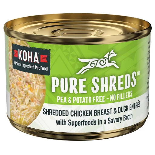 KOHA Canned Food Pure Shreds Shredded Chicken Duck Breast Entree for Dogs 156g CityU Vet Boutique Veterinarian Recommended