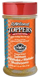 NORTHWEST NATURALS TOPPERS - FREEZE DRIED SALMON & SHIITAKE & MAITAKE MUSHROOMS 3.5OZ