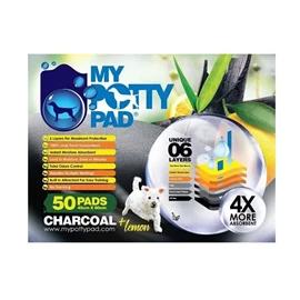 MY POTTY PAD Pet Sheets - Charcoal + Lemon 45 x 60 cm 50 pcs