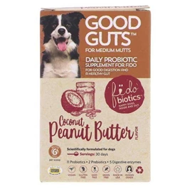 FIDOBIOTICS Good Guts for Medium Mutts Coconut Peanut Butter Gut and Digestion Support Dog Probiotic