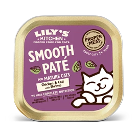 LILY'S KITCHEN WET FOOD FOR CATS - Chicken & Cod Paté for Mature Cats 85g