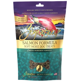 ZIGNATURE Soft Moist Treats for Dogs - Salmon Formula 4OZ