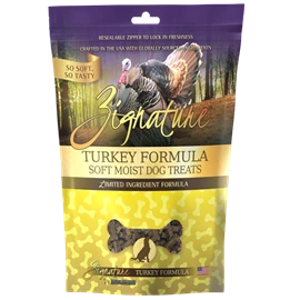 ZIGNATURE Soft Moist Treats for Dogs - Turkey Formula 4OZ