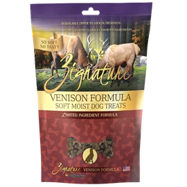 ZIGNATURE Soft Moist Treats for Dogs - Venison Formula 4OZ