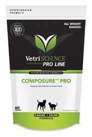 VETRISCIENCE Composure Pro All Weight Ranges For Dog And Cat 60 Bite-Sized Chews