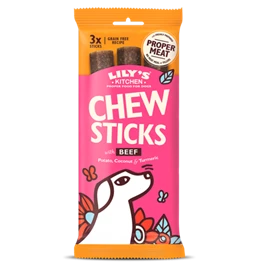 LILY'S KITCHEN TREATS FOR DOGS - Chew Sticks with Beef 120g