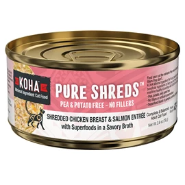 KOHA Canned Food - Pure Shreds Shredded Chicken & Salmon Breast Entrée for Cats 79g