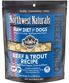 NORTHWEST NATURALS Freeze Dried Diets for Dogs - Beef & Trout 12oz