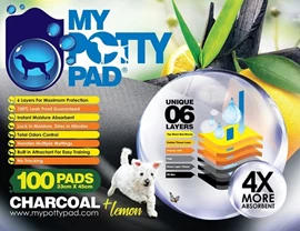 MY POTTY PAD Pet Sheets - Charcoal + Lemon 33 x 45 cm 100 pcs