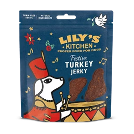 LILY'S KITCHEN TREATS FOR DOGS - Festive Christmas Turkey Jerky 70g