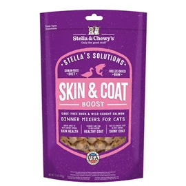 STELLA & CHEWY'S STELLA'S SOLUTIONS Skin & Coat Boost Cage Free Duck & Wild Caught Salmon Dinner Mixers 7.5oz