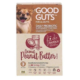 FIDOBIOTICS Good Guts for Lil Mutts Coconut Peanut Butter Gut and Digestion Support Dog Probiotic 